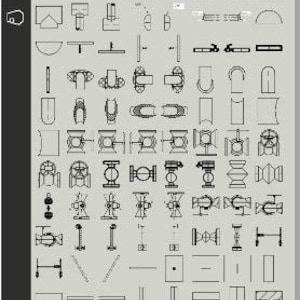 May include: A large collection of black and white line art icons and symbols. The icons include arrows, geometric shapes, and other abstract designs.