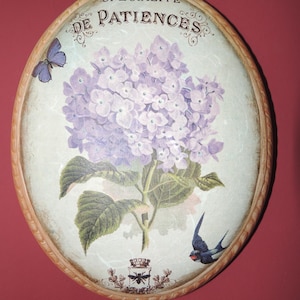 Hydrangea Wall Art - Handmade Ceramic Floral Plaque - Vintage French Style Home Decor