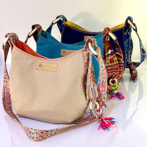 Boho Bags Style Size Small| Hippie Bags| Shoulder Cross Body Bags | Canvas Fabric Everyday Handmade Women Bag