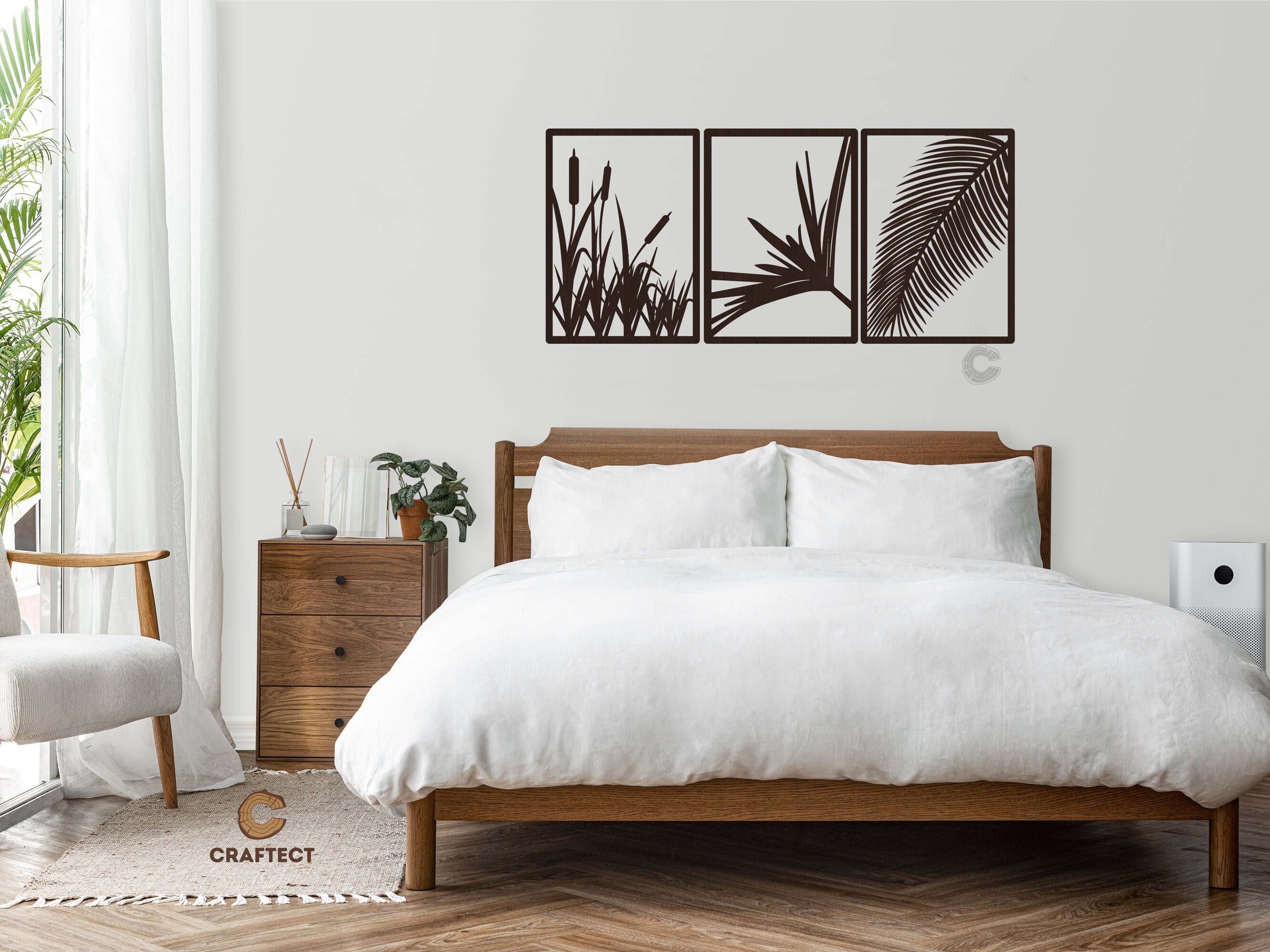 Set of 3 Reeds Wooden Panel Wooden Decoration Panels Wood Wall Art Set Reeds Wall Decor Set of 3 Reeds Wooden Panel Wooden Decoration Panels Wood Wall Art Set Reeds Wall Decor