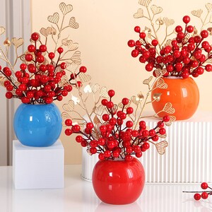 Garneck 1 Set Ornaments Decor for Home Flower Boxes for Bouquets Bouquet  Boxes Crystal Flower Red Ornament Clear Vase Table Decor Rose and Vase  Office