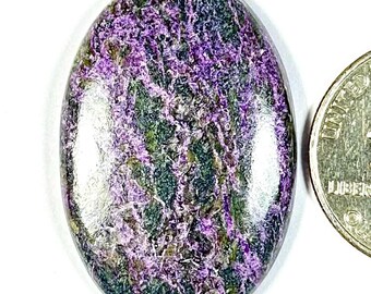 Natural Purpurite Cabochon, AAA Oval Gemstone, 40 Crt