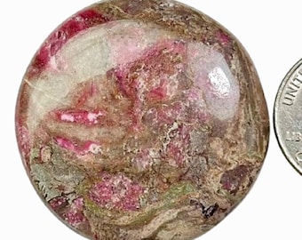 100 % !!! Natural Cobalt Calcite Cabochon High Grade Making Pink Cobalt Calcite Gemstone Semi Precious Loose stone 94Crt (40x40x7),mm #558