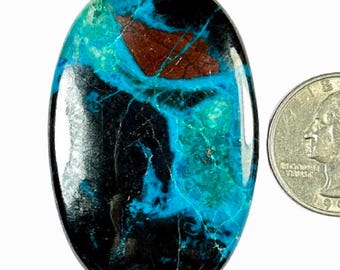 AAA Azurite Cabochon, Flat Back cabochon, Cabochon Gemstone, hand polished, Azurite gemstone, Cabochon supply 138Crt 55x35x6,MM