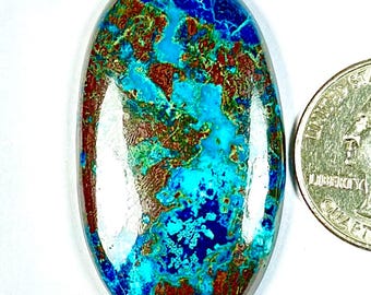 Huge Rare Azurite Cabochon, Natural Azurite Gemstone, Gemstone For Jewelry Making, Pendant, Azurite Crystal, 75Crt 45x25x6,MM