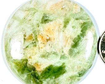 Natural Seraphinite Cabochon: Round AAA Grade Gemstone, 47x47x7mm