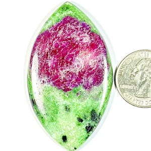 Ruby Zoisite Cabochon Loose Gemstone, AAA+ Quality Ruby Zoisite Gemstone , Top Quality Cabochon For Jewelry, 158CRT (62x36x6),mm #MU-4181
