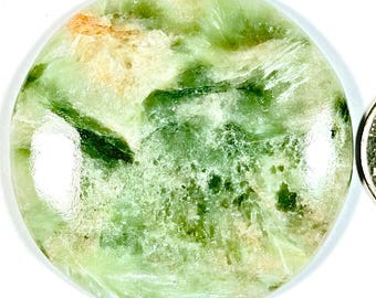 AAA Seraphinite Cabochon - Round Loose Gemstone (50x50x7mm)
