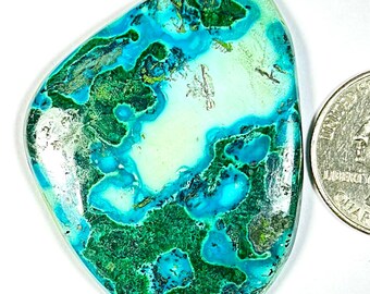 RARE Natural Malachite Azurite Cabochon, Designer malachite gemstone, cabochon gemstone, hand polished 90Crt 51x39x5,MM