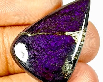 AAA Purpurite Gemstone Cabochon, Natural Purple Pendant Stone