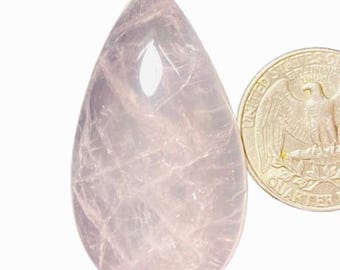 AAA Pink Rose Quartz Cabochon, päronformad ädelsten (45x25x11mm, 96Crt)