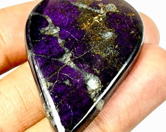 Cabujón de purpurita púrpura de grado AAA, piedra para colgante de diseño