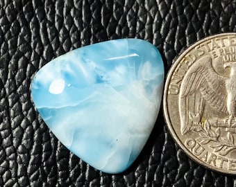 AAA Larimar Cabochon: Blue Gemstone for Jewelry Making (22x21x5mm, 22Crt)