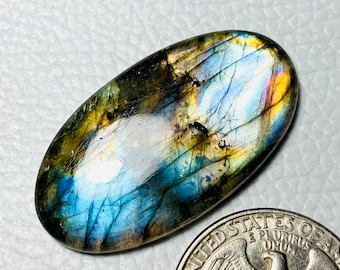 Best Quality Labradorite Gemstone Cabochon Oval Shape Flashy Labradorite Cabochon 36Crt (38x20x5),mm #1779