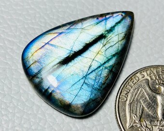 Rare Labradorite Gemstone, Loose Labradorite Gemstone Cabochon Labradorite Gemstone Jewelry Making Stone 37Crt (34x24x6),mm #1780