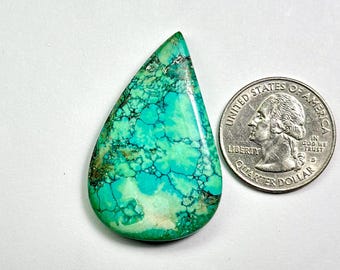 Piedra preciosa turquesa natural, cabujón de grado AAA/piedra preciosa turquesa 100 % natural, para envolver joyas con alambre, 59 CRT (43 x 28 x 6), mm, n.º 661