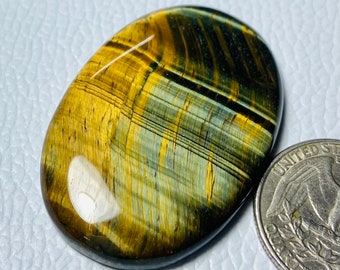 Tiger eye's cabochon Oval shape 85CRT (45x31x6),mm #783