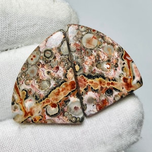 Natural Leopard Skin Jasper Gemstone Pair, Mix Shape Jasper Cabochon, Loose Jasper Matched Pair Gemstone For Jewelry, Earring Pair Gemstone