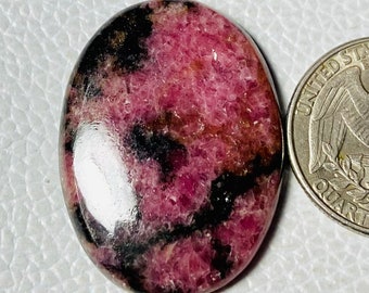 Rhodoniet cabochon, cabochon edelsteen, roze rhodoniet edelsteen, cabines 61 CRT (35 x 26 x 5), mm #590