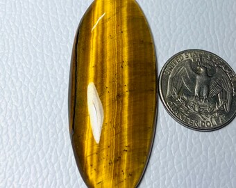 Tall Tiger eye's cabochon Oval shape 82CRT (61x25x6),mm #791