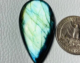 Multi Flashy Labradorite Cabochon Pendant Jewelry Making Stone Labradorite Stone Labradorite Gemstone 51Crt (40x21x7),mm #1726