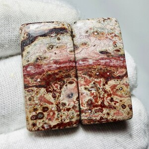 Natural Leopard Skin Jasper Gemstone Pair, Mix Shape Jasper Cabochon, Loose Jasper Matched Pair Gemstone For Jewelry, Earring Pair Gemstone