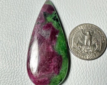 RUBY ZOISITE Excellent 100% Natural Ruby Zoisite Gemstone Cabochon 116 Carat 59x26x7 mm Loose Gemstone For Making Jewelry #2995