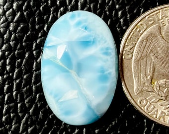 Natural Larimar Cabochon, Top Quality Larimar Cabochon, Larimar Gemstone Larimar Cabochon, Designer Larimar Stone :- 16CRT (21x14x5),mm #995