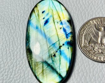 AAA+++Rare Multi Flashy Labradorite Cabochon Pendant Jewelry Making Stone Labradorite Stone 77Crt (47x26x6),mm Labradorite Gemstone #1724