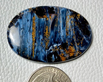 Natural Rare Pietersite, High Quality Flashy Pietersite Cabochon, Stone For Making Gemstone Jewelry, Flat Back Gemstone, 64Crt 45x31x4MM