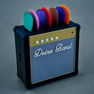 Gepersonaliseerde vintage versterker ontwerp plectrumbox - uniek gitaarplectrumdisplay