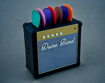 Gepersonaliseerde vintage versterker ontwerp plectrumbox - uniek gitaarplectrumdisplay