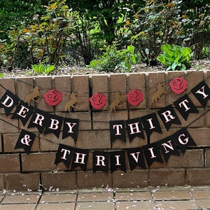 Kentucky Derby Party Decorations | Run for the Roses | Horse Banner | Kentucky Derby Banner | 30 Birthday Banner