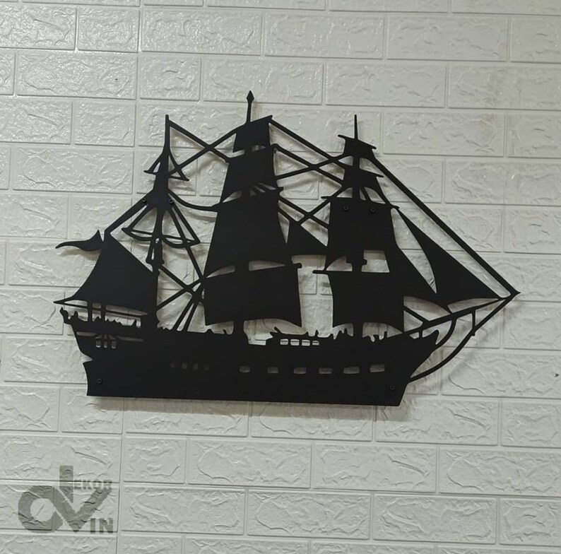 Ship Large Wall Decor Metal Pirate Ship Wall Art Metal Vintage Etsy