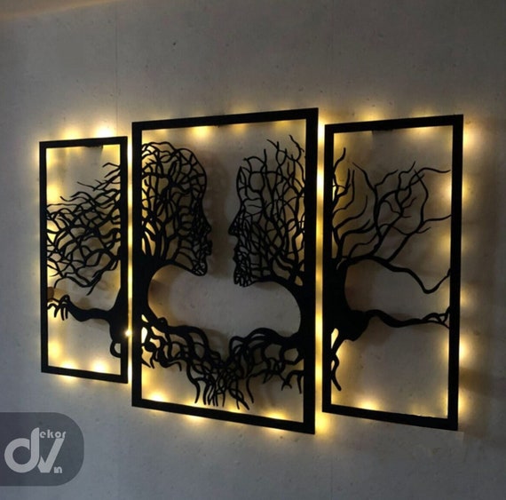 Large Set of 3 Women Wall Decoration Wall Art Wall Design Etsy