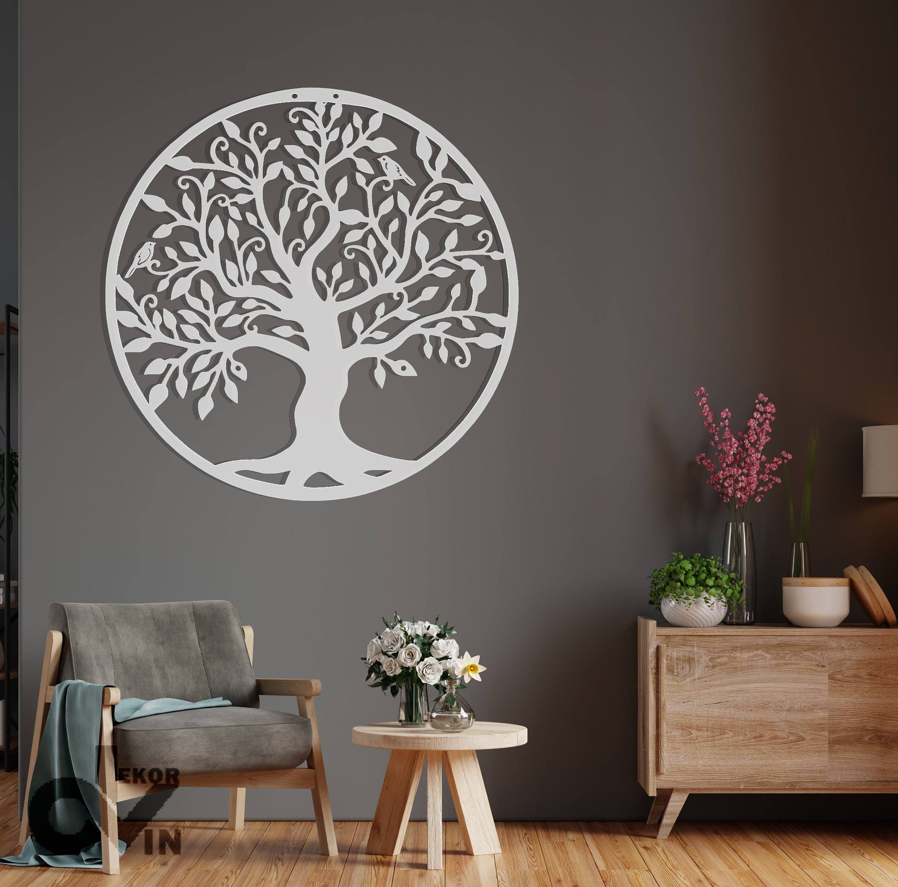 Tree of Life Wall Decor Round Tree Sign Metal Home - Etsy