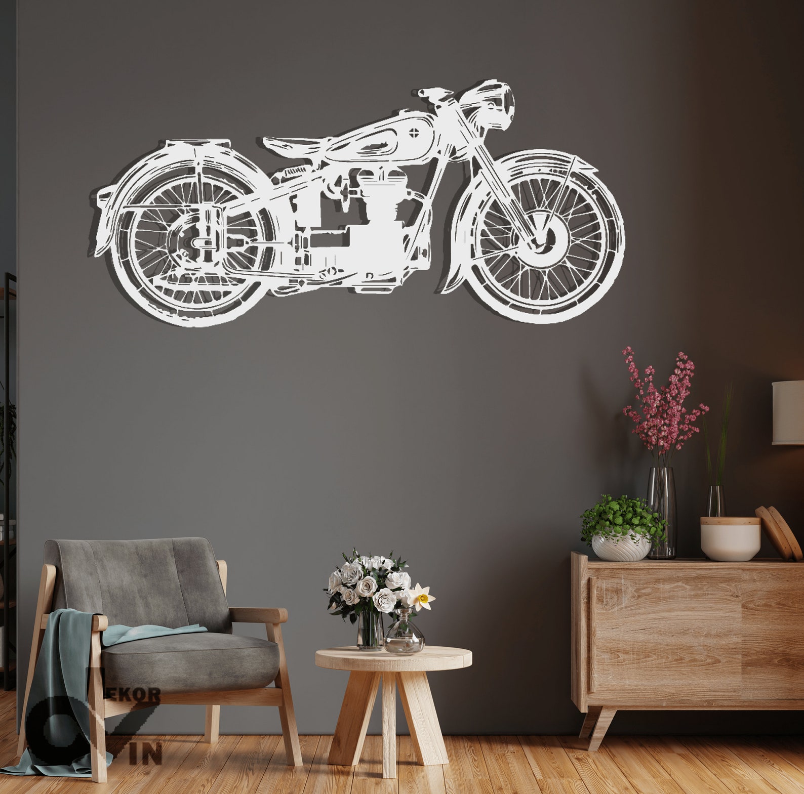 Motorcycle Metal Wall Artmetal Wall for Himharley Etsy