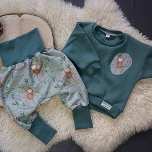 Babyset Gr. 62, Pumphose Mitwachshose Oversized Hoodie Pullover Motivset Kleiderset Affe monkey Baby Kleinkind SOFORTKAUF Bild 1