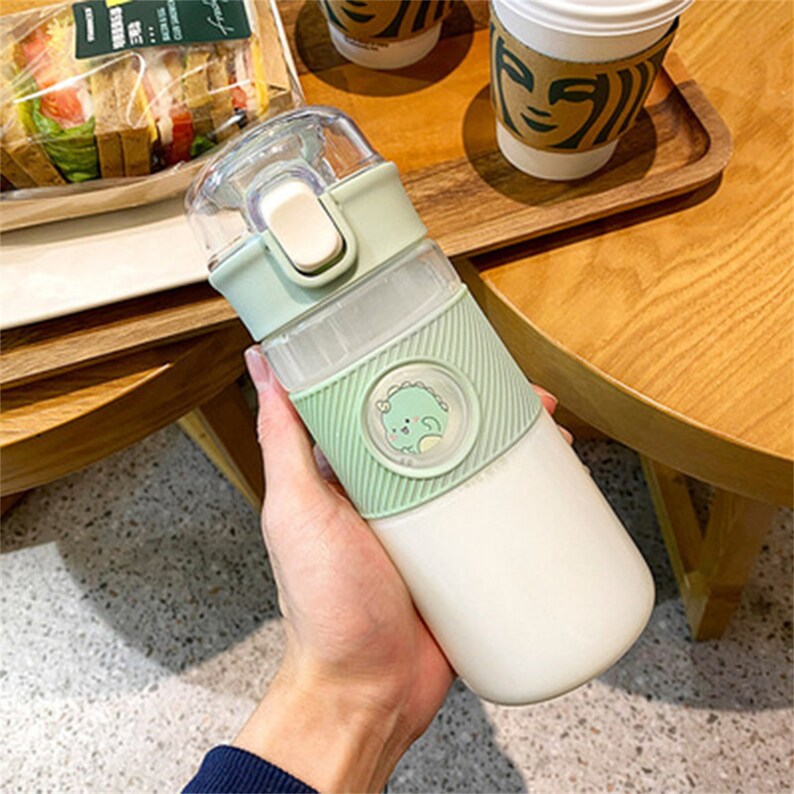 Dinosaur Water Bottle With Straw 560ML Rabbit Clear Plastic Etsy