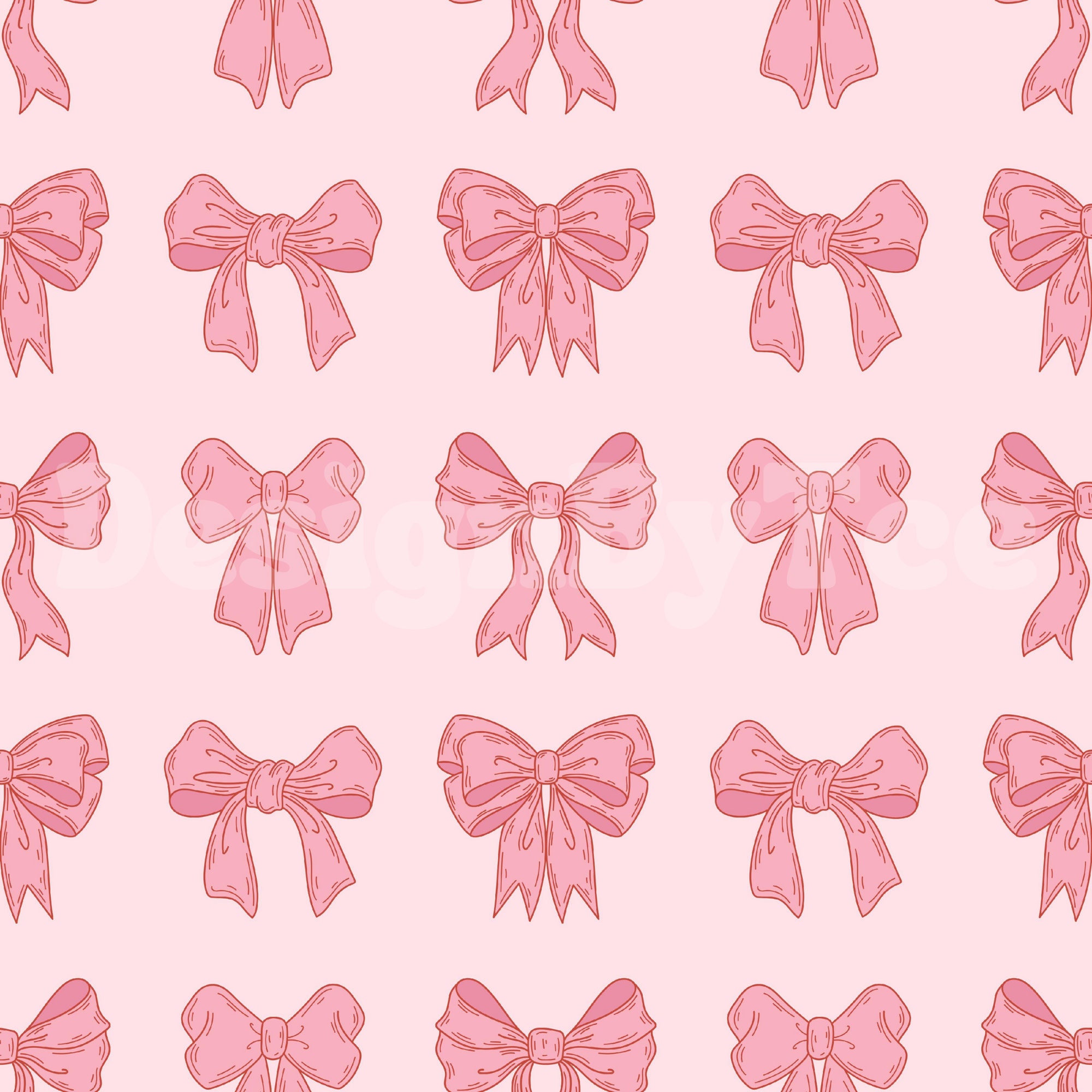 Coquette Pink Bows Seamless Pattern: Girly Fabric Design (digital File ...