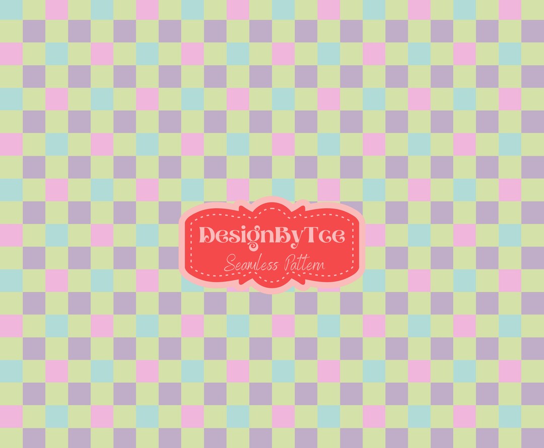 Pastel Checkered Seamless Pattern Files for Custom Fabric Sublimation ...