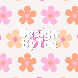Fichiers de modèle sans couture de marguerite rose et orange d'été mignon pour le fichier papier numérique d'impression de tissu