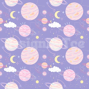 RUIMTE naadloze patroonbestanden, paarse Galaxy stof afdrukken sublimatie aangepaste stof ontwerpbestand