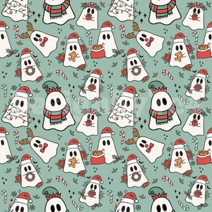 Weihnachtsgeist Nahtlose Musterdateien für Weihnachtsstoffdruck Sublimation Benutzerdefinierte Stoffdesigndatei