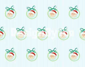 Cute Santa Bows Frame Seamless Pattern: Christmas Boys Kids Fabric Print (Instant Download)