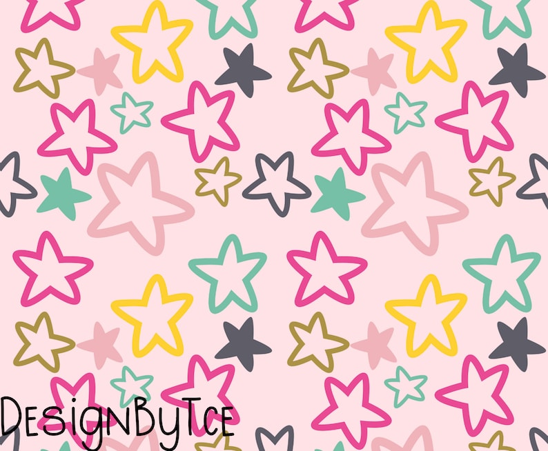Bright Color Stars Seamless Pattern Files for Fabric Printing ...