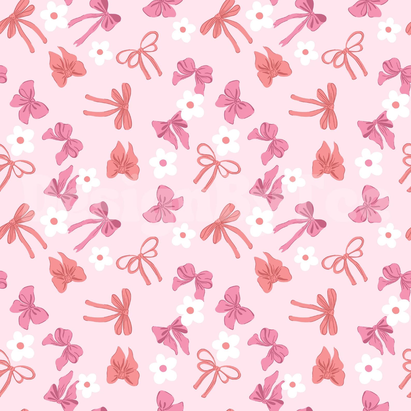 Pink Bows Pattern Floral Pink Bows Seamless Pattern: Fabric Printing, Sublimation ...