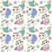Mermaid Cat With Sea Shell Seamless Pattern Files for Summer Fabric ...
