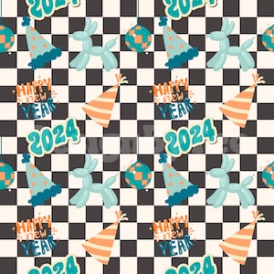 Nieuwjaar 2024 voor jongens naadloze patroonbestanden voor stofafdrukken sublimatie aangepaste stof ontwerpbestand