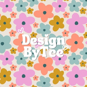 Abstract Floral Seamless Pattern: Bright Boho Fabric Design (Digital Download)